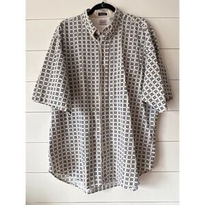 Vintage retro geometric western Bugle Boy Mens button down Shirt XXL
